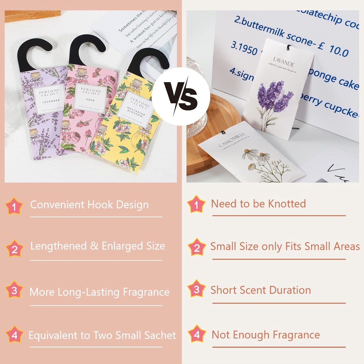 ROSE COTTAGE Large 12 Packs White Gardenia Hanging Closet Deodorizer Air Freshener Long Lasting Scented Sachets Smell Goods for House