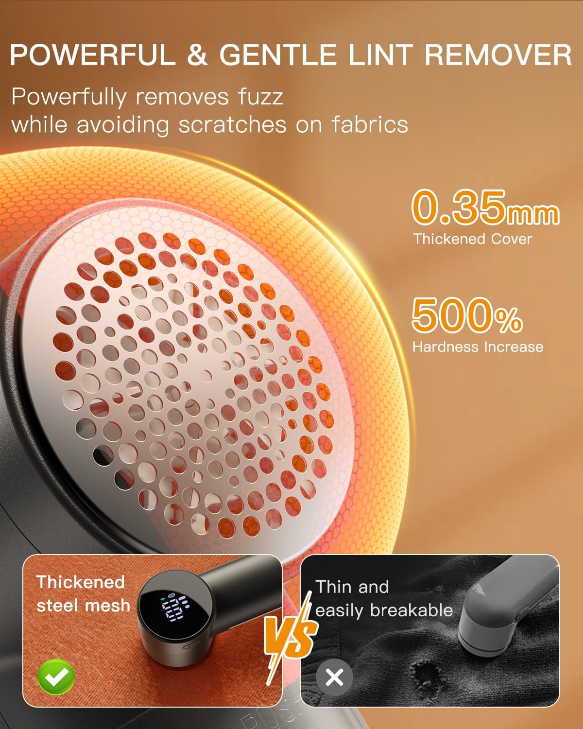 Electric Lint Remover and Fabric Shaver, Rechargeable Clothes Shaver for Sweater Furniture Couch, 3-Speed Pill Remover Defuzzer to Remove Fuzz Pilling from Blanket Jacket