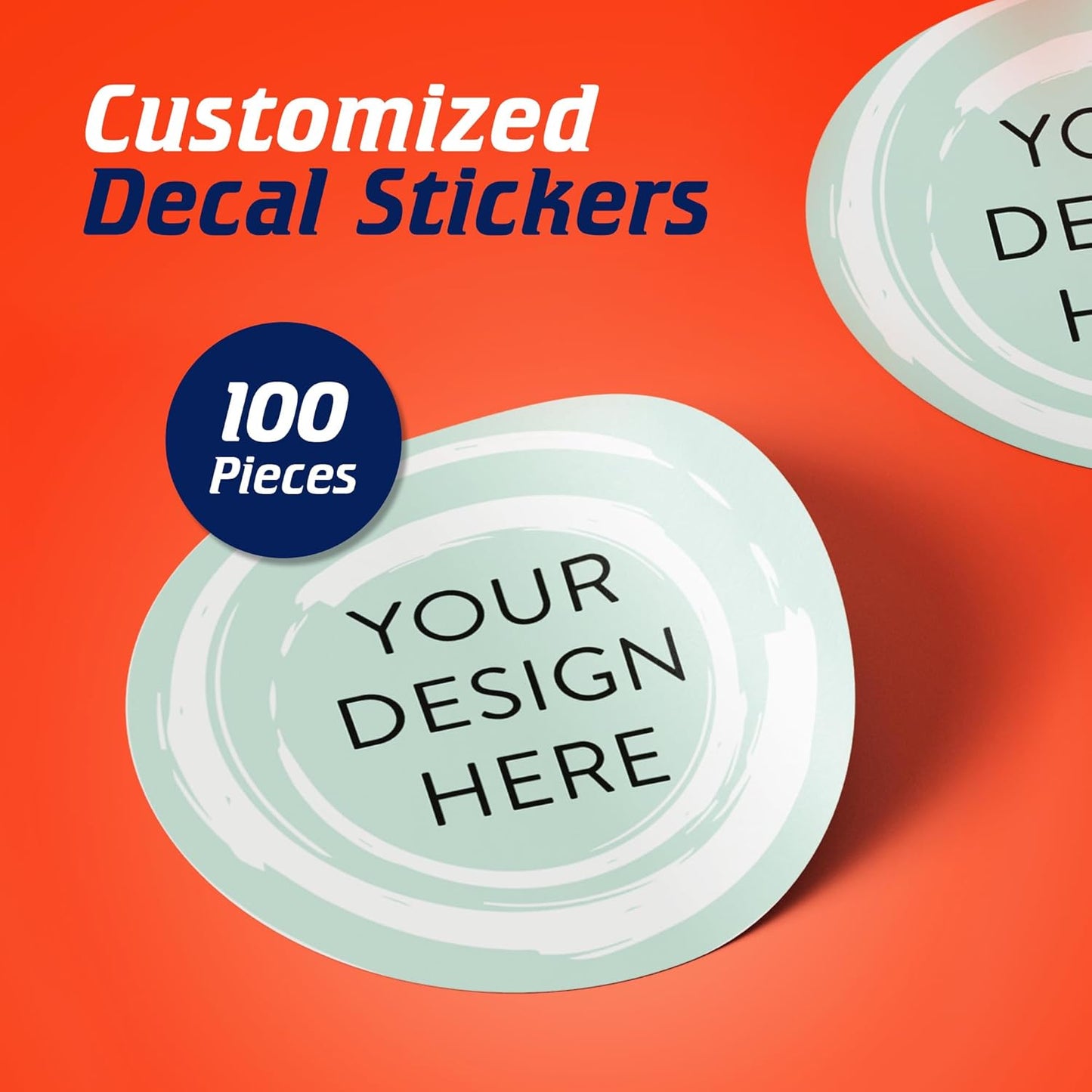 100 Custom Vinyl Stickers - Upload Your own Image, Text, Design, Logo - Personalized Logo Labels for Handmade, Packaging, Bottle, Jars, Candle, Brand Stickers (Mint, 1x1)