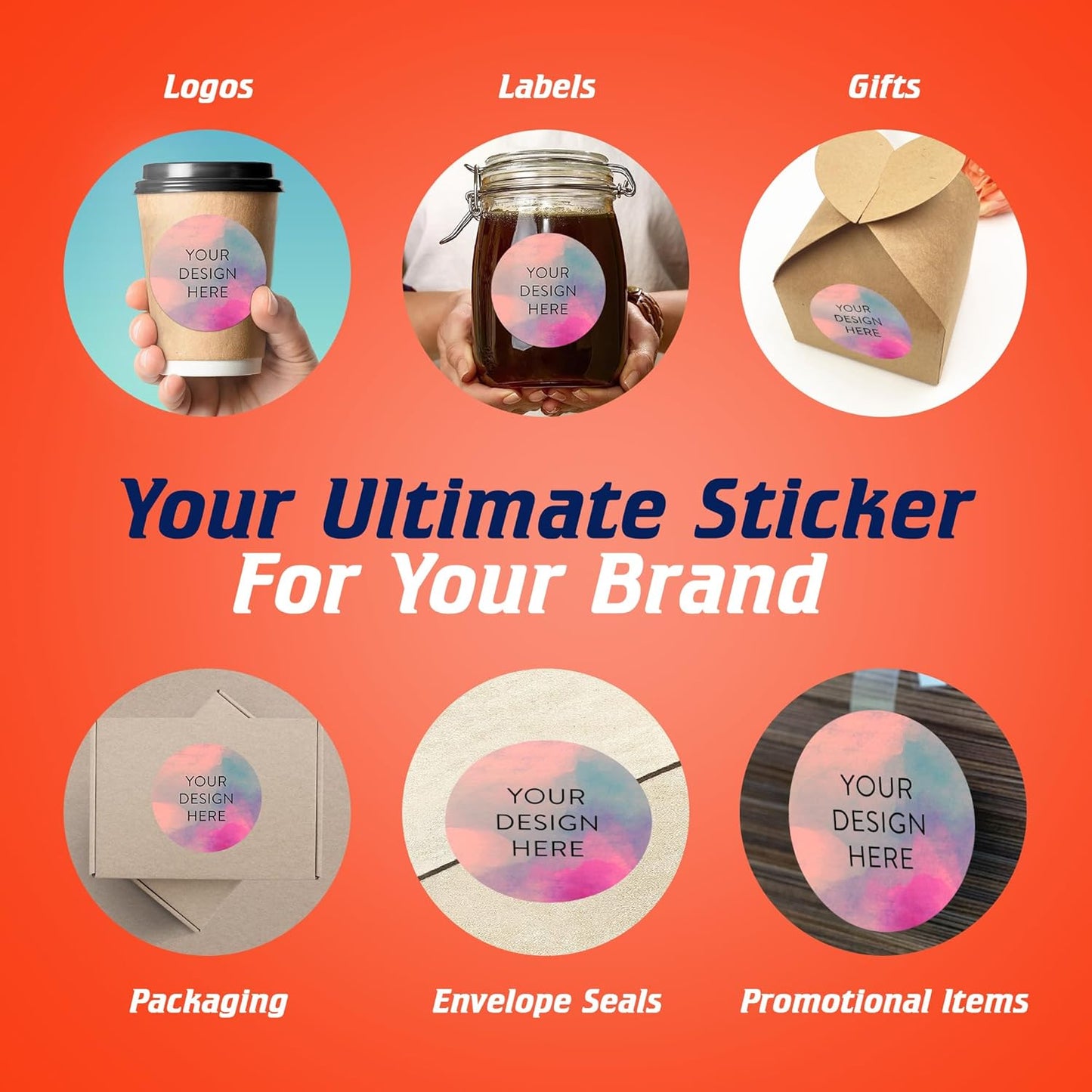 100 Custom Vinyl Stickers - Upload Your own Image, Text, Design, Logo - Personalized Logo Labels for Handmade, Packaging, Bottle, Jars, Candle, Brand Stickers (Rose, 4x4)