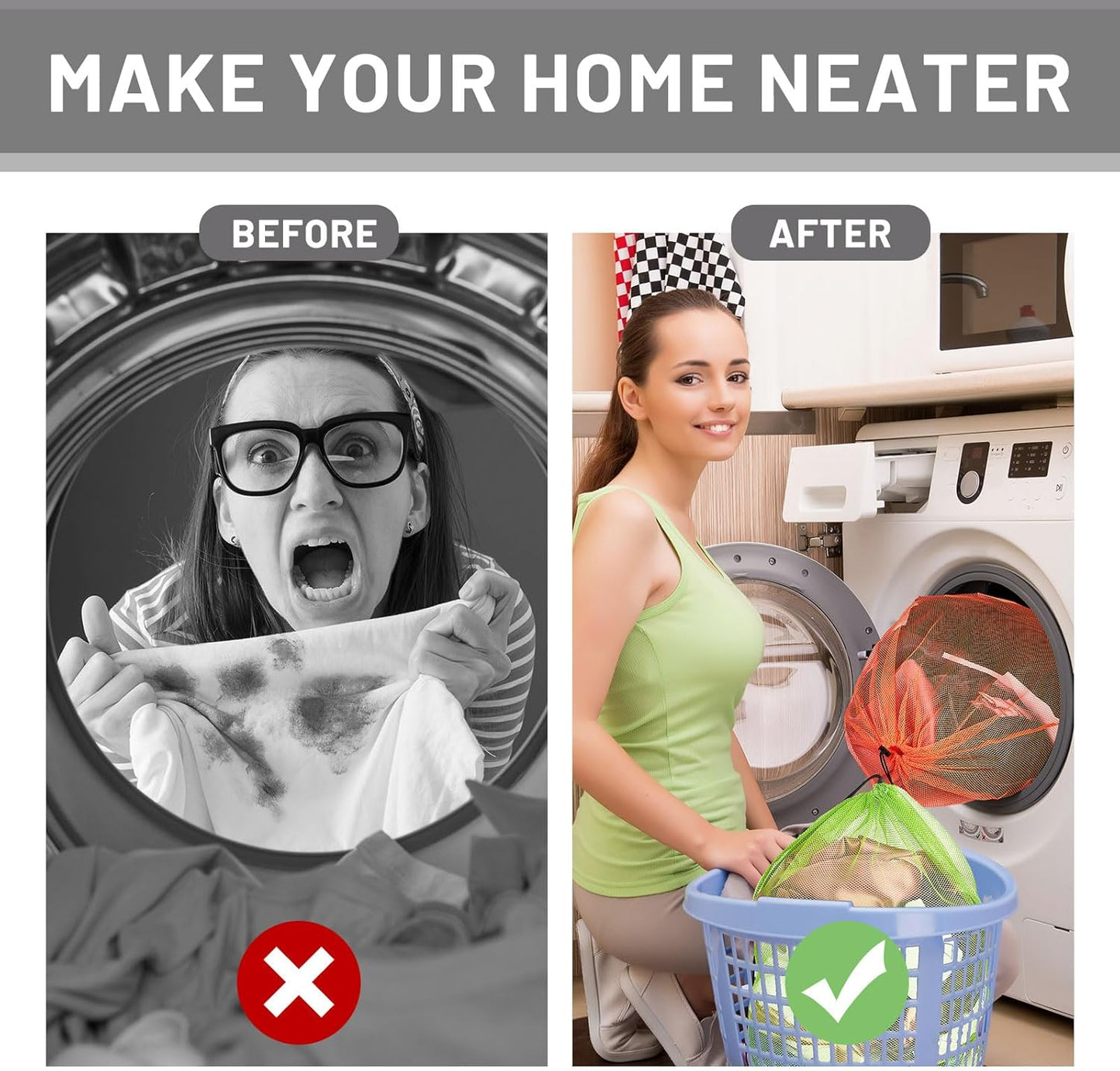 Berlune 24 Pcs Large Laundry Bag Colorful Extra Large Mesh Laundry Bag Bulk with Drawstring Heavy Duty Mesh Machine Washable Drawstring Pouch (32 * 24in)