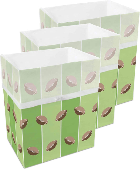 13 Gallon Disposable Pop-Up Trash Cans (3-Pack) with Fitted Bags – Foldable Garbage & Recycling Bins for Parties, Events & Kitchen (Tailgating, 17" H x 13.5" W x 10" D)