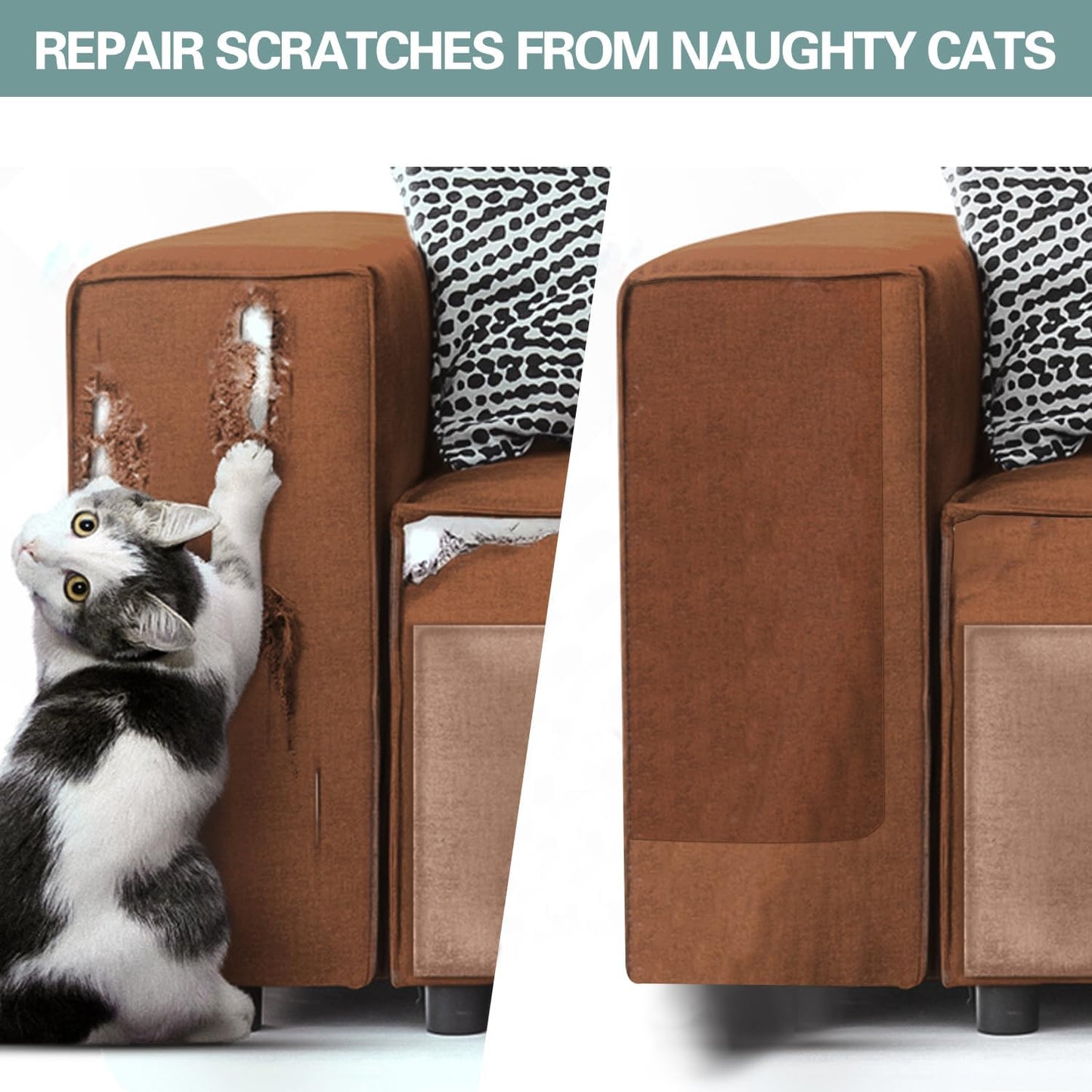 Azobur Velvet Repair Patch, Self-Adhesive Flannel Fabric Patch, Multi Colors, Microfiber Patch，Can be Used to Patch Sofas, Car Seats, Handbags, Jacket Holes and Tears (Brown)