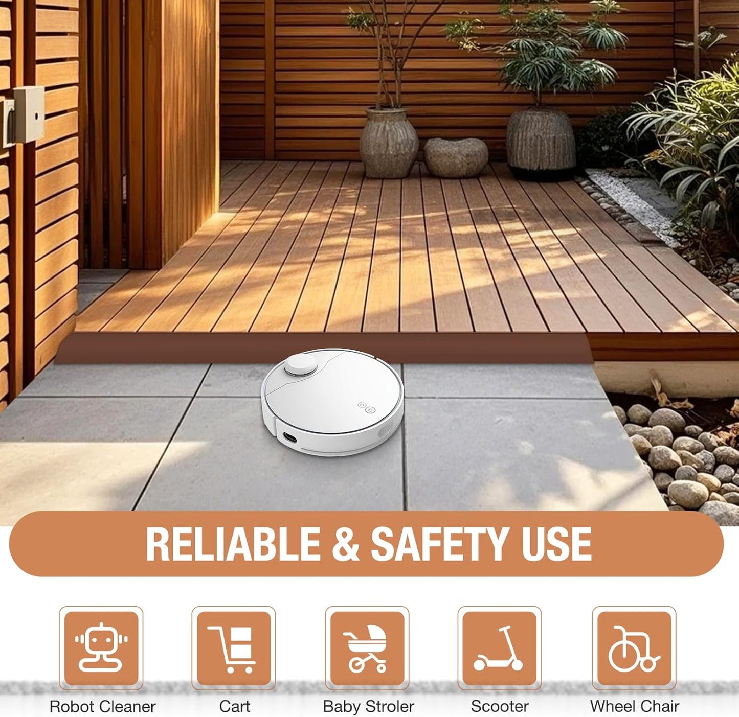 Floor Transition Strip Self Adhesive Vinyl Door Threshold for Doorways Carpet Edging Trim Overlap Edge Reducer for Laminate Floor, Carpet, Tile (Brown, 1/5" to 2/5", 3.3Ft)