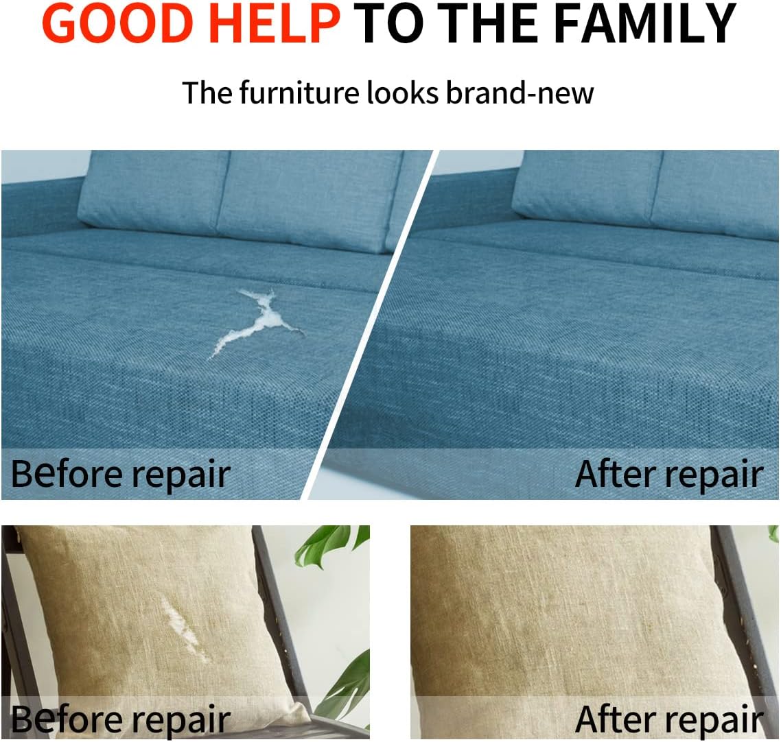 Fabric Repair Patches, 35X79 Inch Linen Repair Tape Self-Adhesive Fabric Patches Durable, DIY Large Linen Tape for Sofa, Couches, Furniture, Chair, Clothing （35X79 Inch, White）