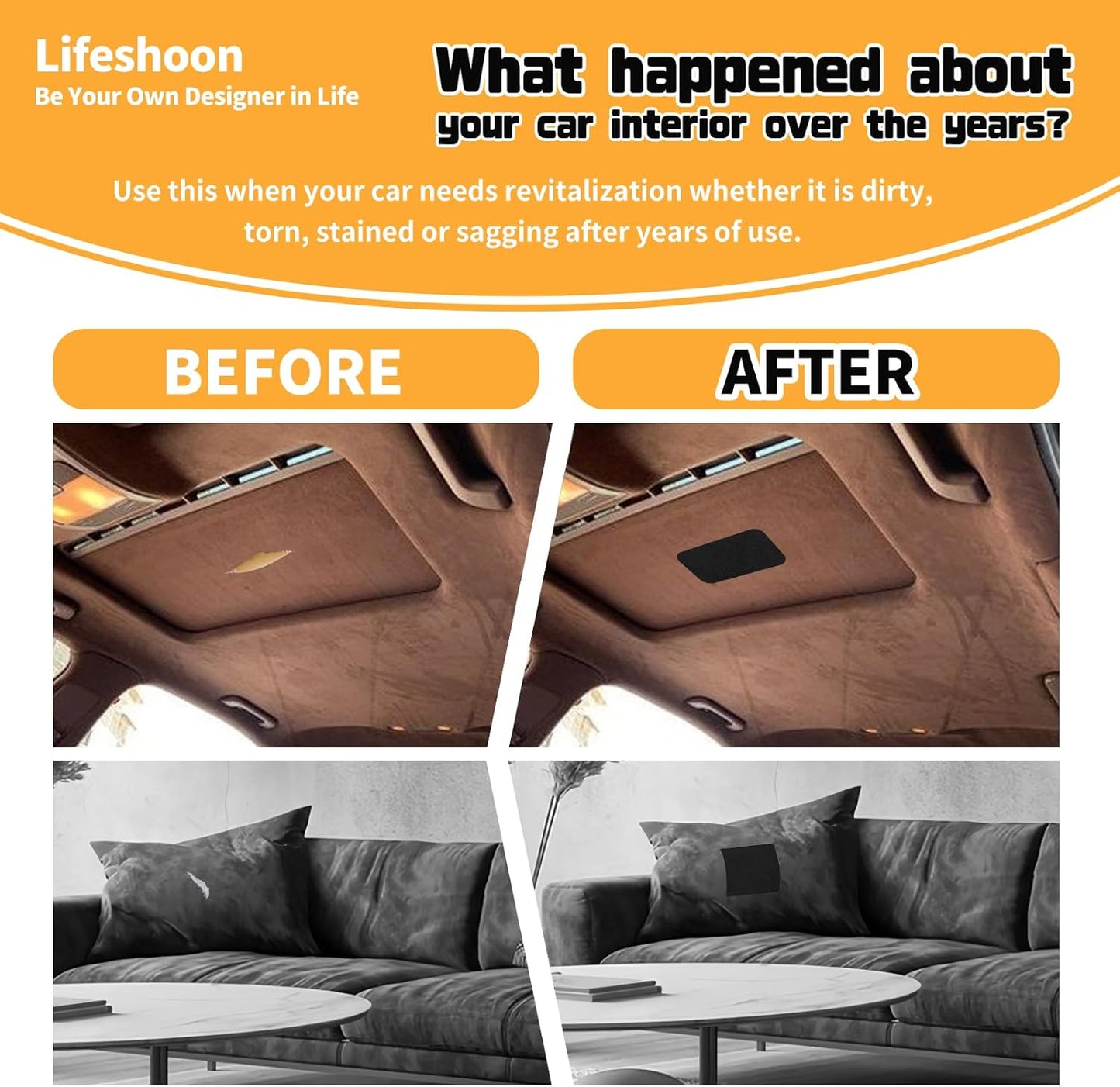 Fabric Repair Patches, Self-Adhesive Suede Patches Tape Durable, DIY Large Fabric Repair for Sofa, Couches, Furniture, Chair, Clothing （3.5X79 Inch, Brown）