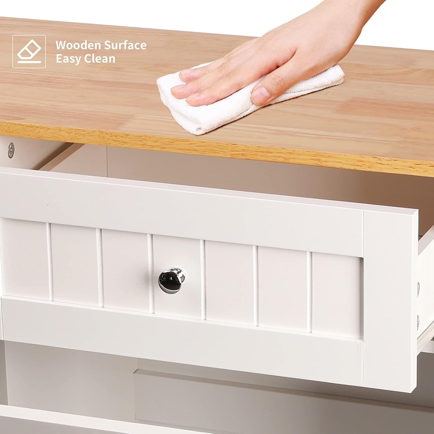 Betterhood Tilt Out Trash Cabinet 10 Gallon Wooden Free Standing Laundry Sorter Cabinet,Recycling Cabinet with Hideaway Drawer,Tilt Out Trash Cabinet Can Bin Kitchen