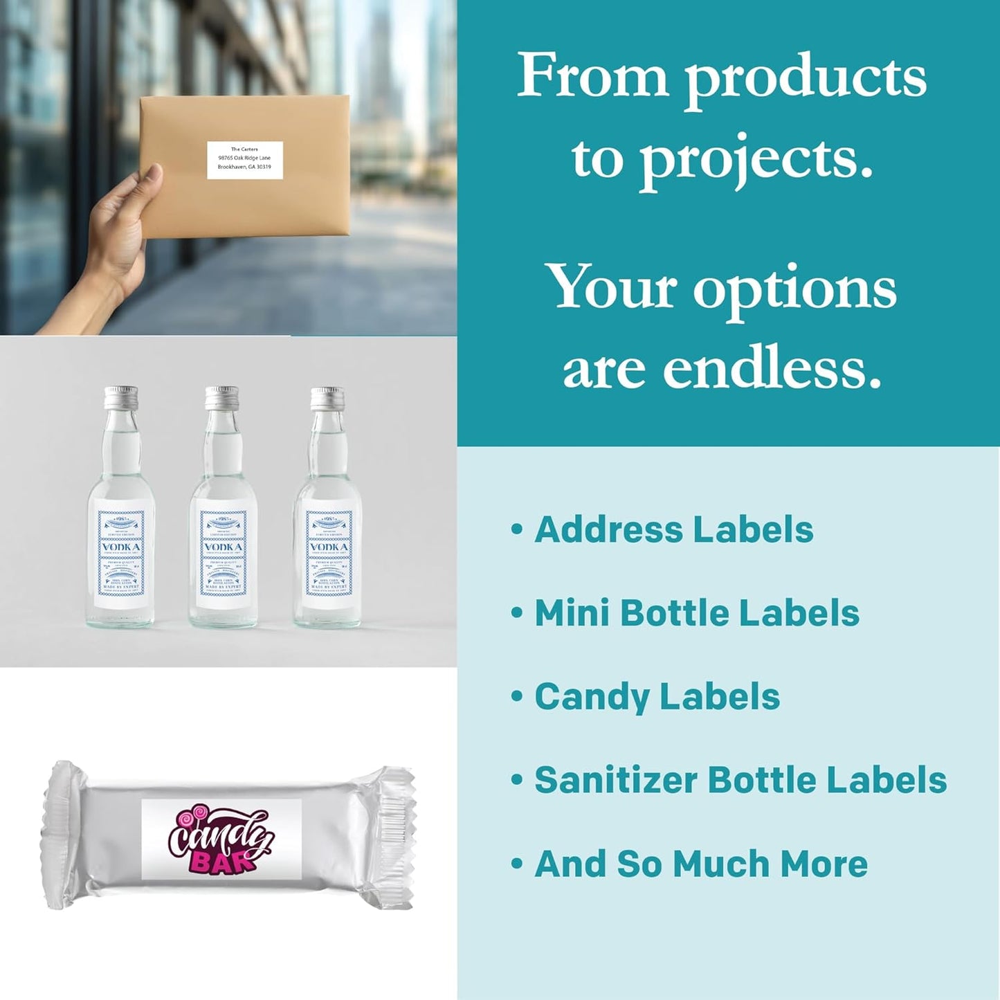 Premium Label Supply White Sticker Bottle Labels – 3" x 1.5" – Laser/Inkjet Compatible – (14 per Sheet), 500 Sheets – 7000 Total Adhesive Labels