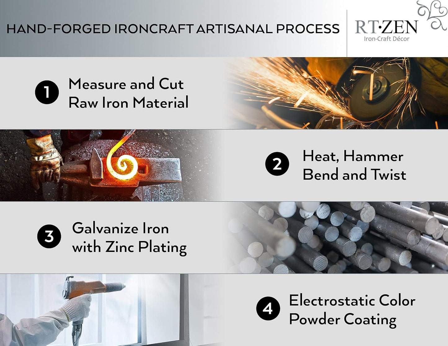 RTZEN Antique Bell Candle Snuffer - Handcrafted Decorative Rustic Wrought Iron Candle Extinguisher Candlesnuffer with Long Handle - Unique Black Matte Farmhouse Decor Accessories Gift