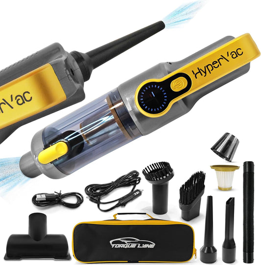 Car Vaccum Cleaner - 2 in 1 Handheld, High Power, Portable Vaccum Cordless & Corded + Blower with 18500Pa Suction - Fast USB-C Rechargeable Hand Vacuum for Home, Office, Pets & Auto Detailing