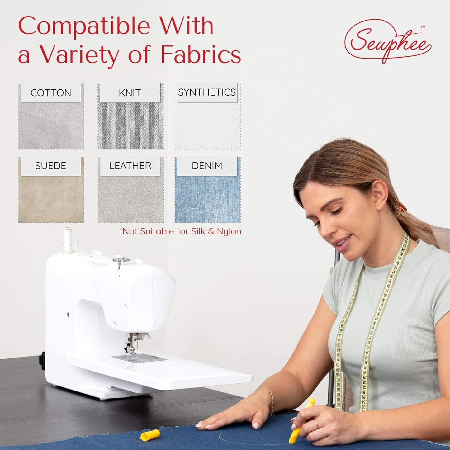 Fabric Markers for Sewing – Ergonomic Tailors Chalk Pen with Improved Dosing Wheel for Sharp Lines - Washable Sewing Chalk Marking Pens that are Compatible with Most Fabrics - White and Yellow 2 Pack