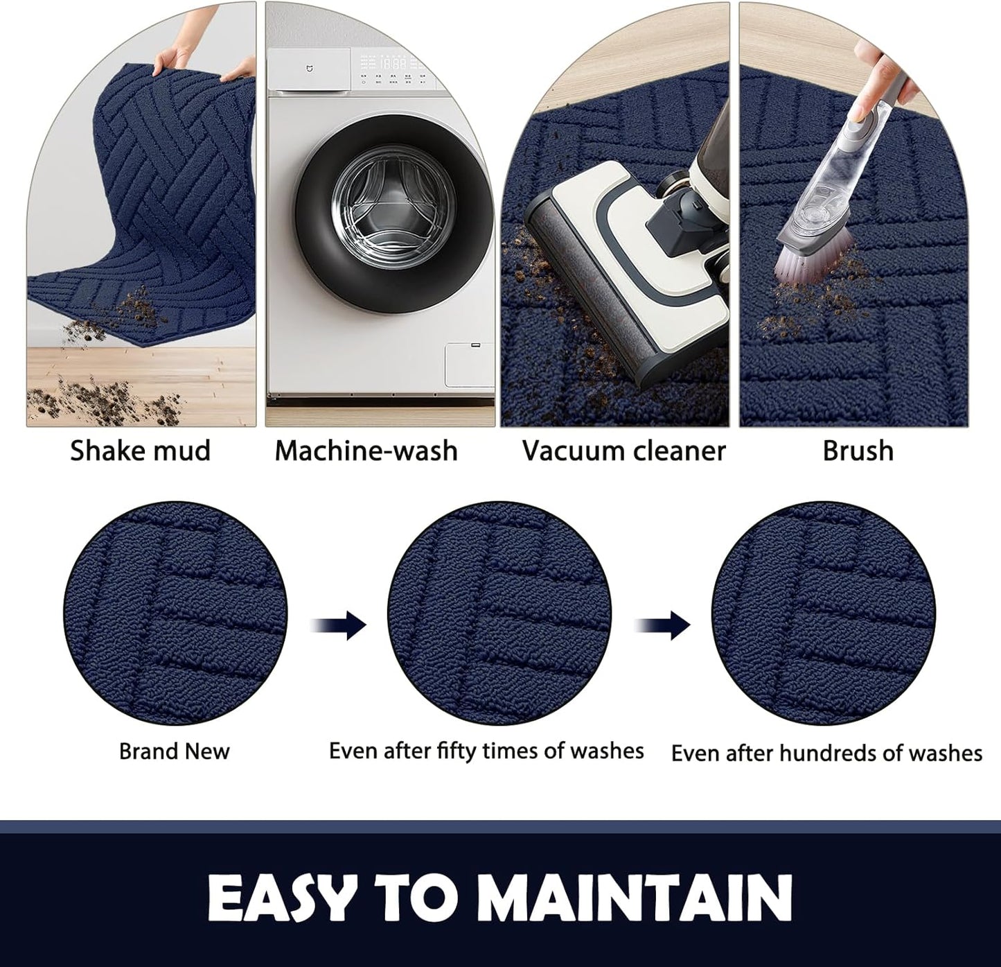 Door Mat Indoor Doormat, Entryway Rug Door Mats Non-Slip Rubber Backing,Heavy Duty Low-Profile Entrance Rugs, Absorbent Resist Dirt Doormats Floor Door mat for Entryway,Blue 32"x48"