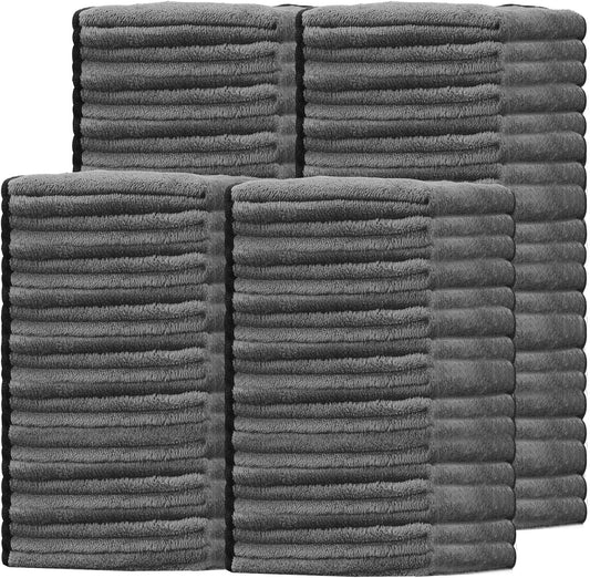 Tallew 50 Pcs Microfiber Towels 16 Inch x 16 Inch Microfiber Cloth Car Drying Towels for Cars Washing Polishing Office Windows Cleaning Household Supplies (Gray)