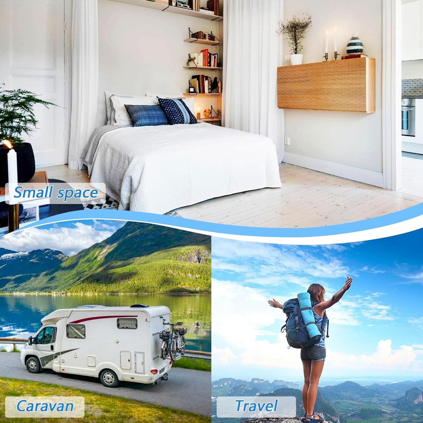 Ironing Mat Portable Ironing Pad Ironing Blanket for Table Top Heat Resistance Double-Side Using Travel Large 47.2 x 27.6 Inch Foldable Lightweight Christmas Check Elk Blue