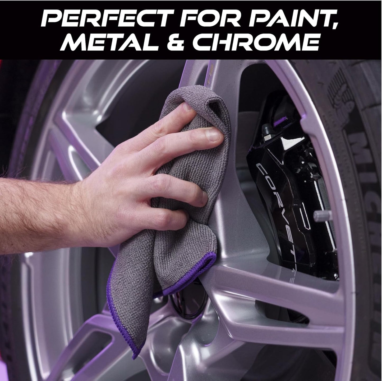 VIKING Microfiber Cleaning Cloth for Car Detailing Kit, Polishing Towels, Car Wax Removal Cloths, Grey, 16 inch x 16 inch, 3 Pack