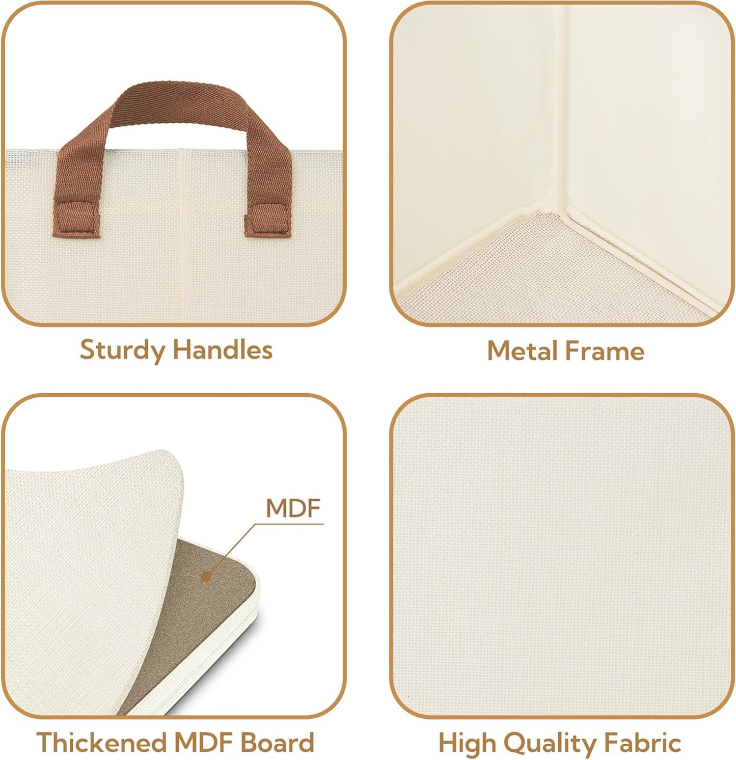 GRANNY SAYS Storage Baskets for Shelves, Closet Organizer Bins, Clothes Storage Bins with Metal Frame, Extra Large Baskets for Organizing and Storage, Collapsible, Ivory, 2-Pack