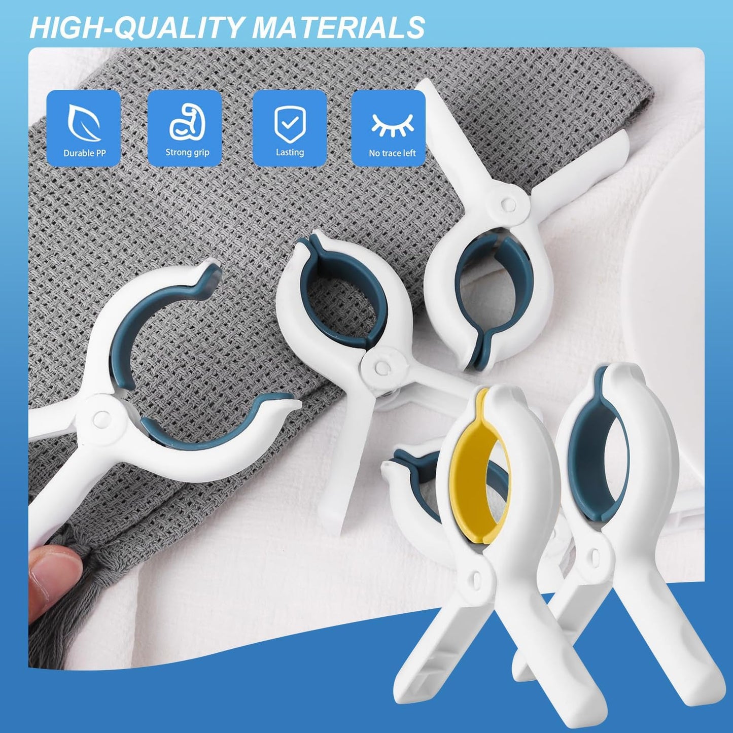 3.7 Inch Towel Clips for Beach Chairs 6 Pack,Beach Towel Clips Great Hold Durable,Durable Especially for Windy Days