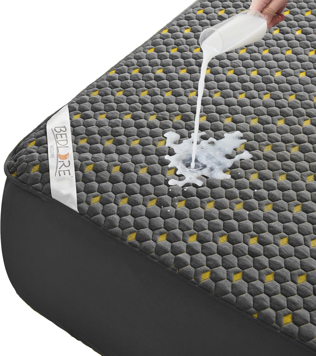 Waterproof Mattress Protector, California King Size Mattress Pad Fitted 6"-18" Deep Pocket, 3D Air Fabric Bed Mattress Cover Noiseless Washable for Home, Bedroom, Hotel(Carbon Gray)