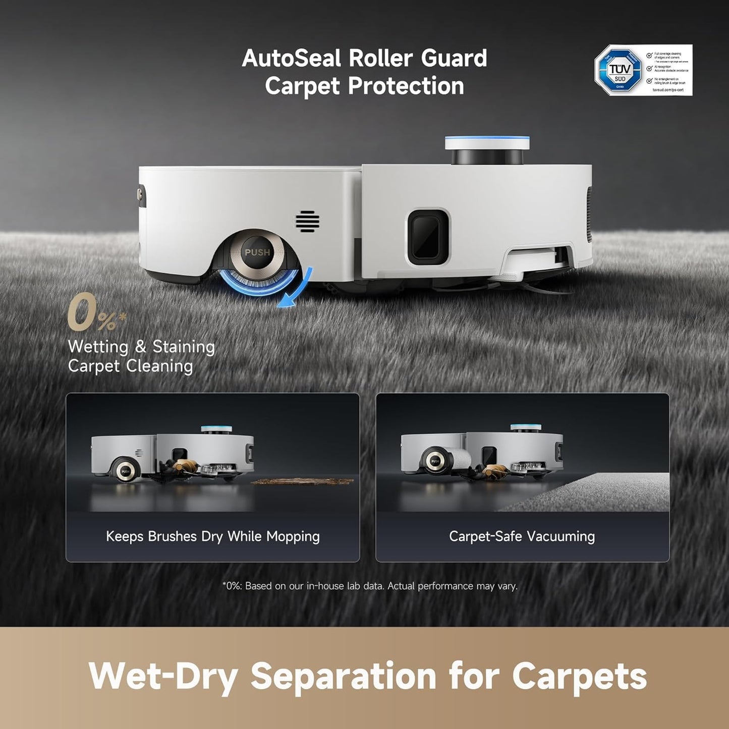 DREAME Aqua10 Ultra Roller Robot Vacuum and Mop & 30,000Pa Suction, Self-Cleaning Dock & Extending Roller Mop, Heat-Washes & Dries, Carpet Protection, AI Camera & LiDAR Avoidance Tech, Voice Control