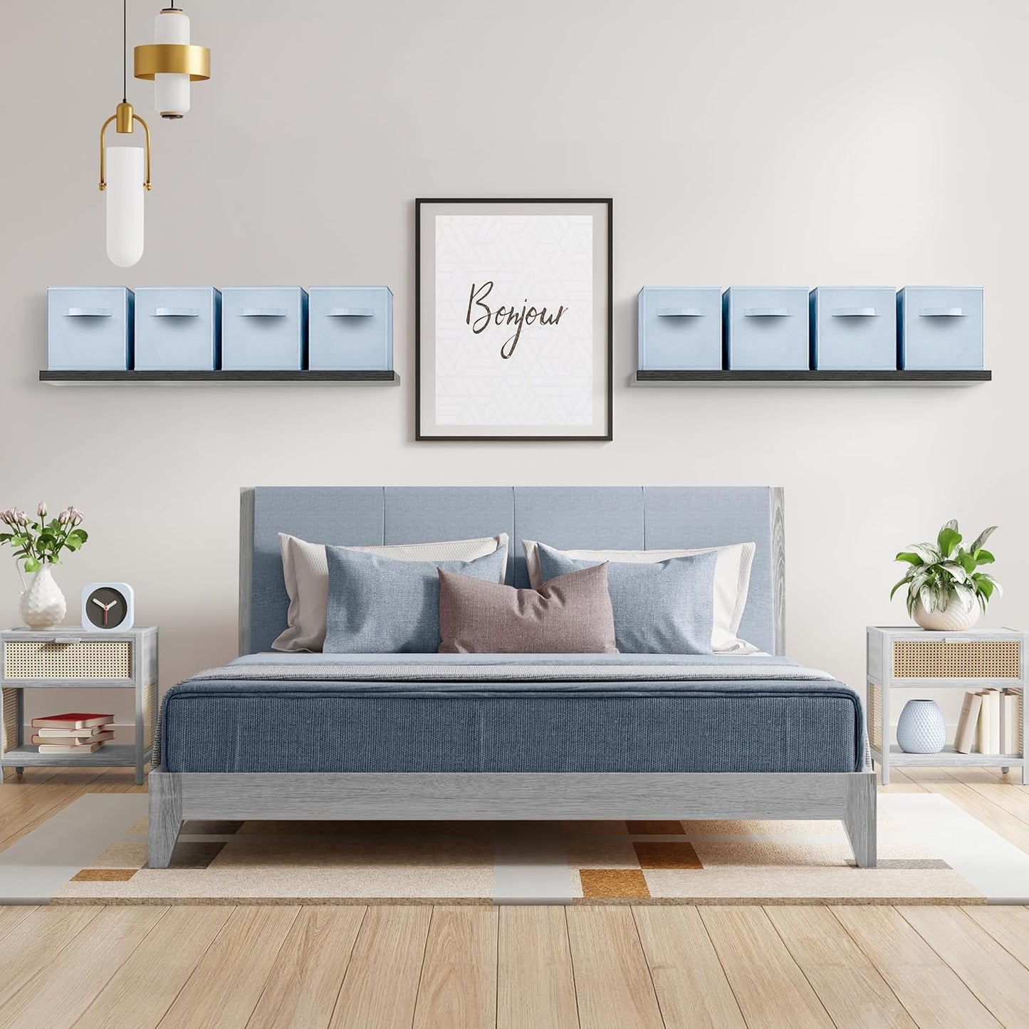 Sorbus 13 Inch Storage Bins - Sturdy Collapsible Fabric Storage Cubes with Handle - 8 Foldable Baskets for Organizing Clothes, Toys, Books - Storage Baskets for Shelves, Closets