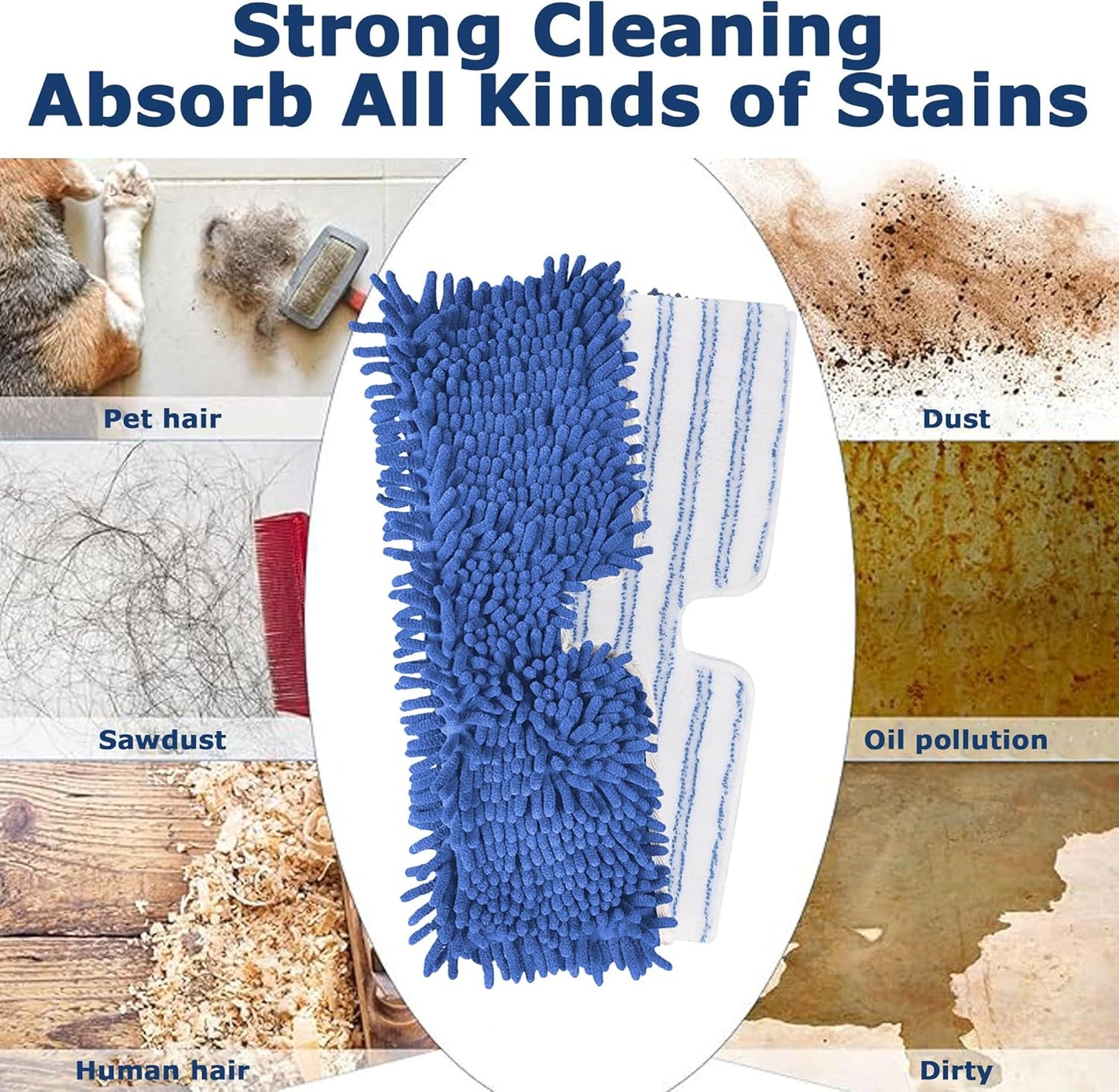 4 Pack Mop Heads Replacements Compatible with O Cedar Dual-Action Flip Mop, Microfiber Chenille Mop Pads for Wet & Dry Floor Cleaning and Scrubbing, Reusable & Washable Dust Mop Refills