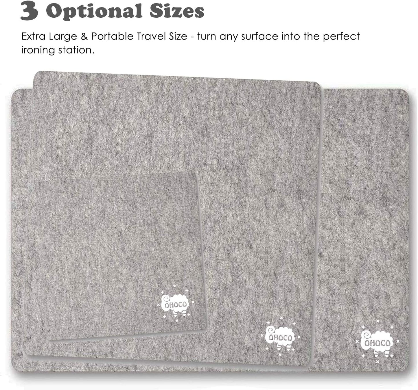 Wool Pressing Mat for Quilting - 17" x 24" Extra Large Felt Ironing Pad 1/2" Thick, 100% New Zealand Wool for Ironing, Sewing, Cutting on Ironing Board, Tabletop, Dryer, Countertop