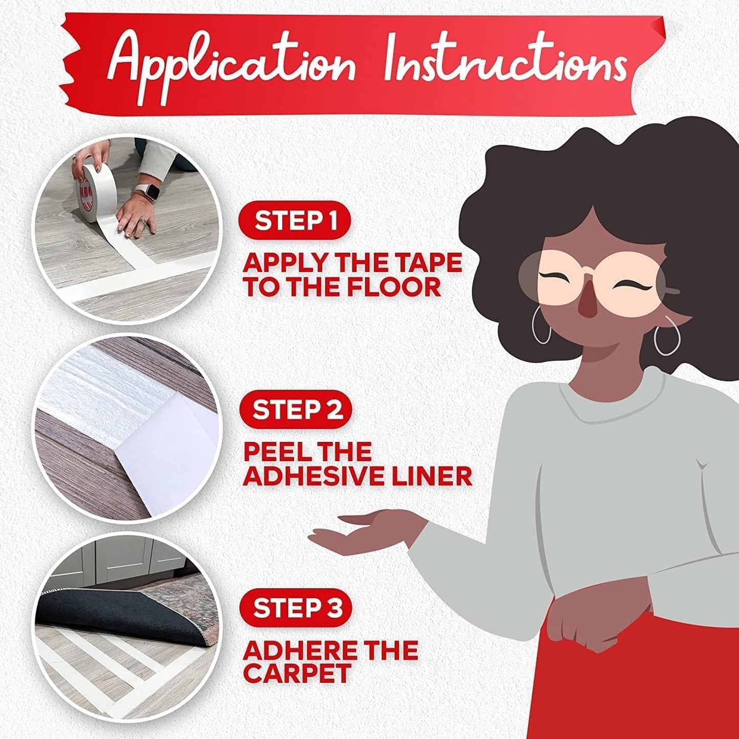 XFasten Double Sided Carpet Tape for Area Rugs 2 Inch x 30 Yards w/Mini Cutter, Residue-Free Carpet Tiles Tape, Heavy-Duty Rug Pad Gripper for Hardwood, Vinyl Flooring Underlayments, Laminate