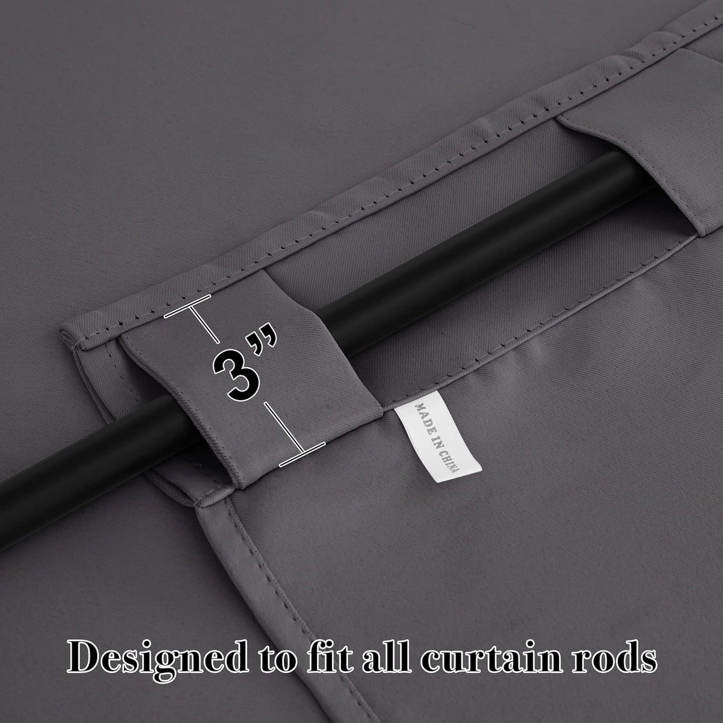 RYB HOME Kitchen Window Curtains - Blackout Privacy Half Window Curtains for Bedroom Bathroom Dining Living Room Cafe Office Short Tiers Drapes, W 34 x L 36 inches, 2 Panels, Grey