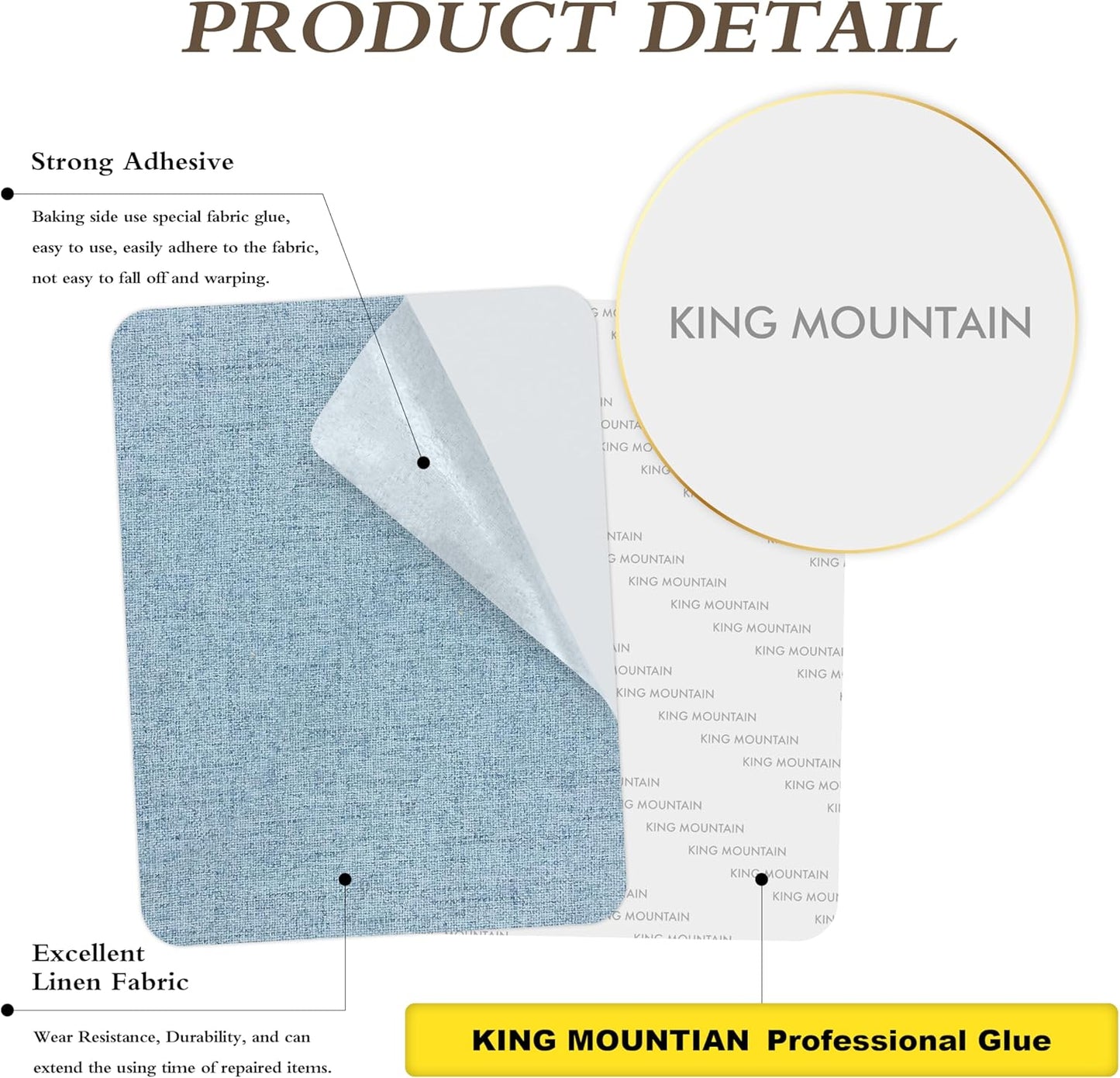 Fine Linen Fabric Patches, Self-Adhesive, 8x11 inch Extra Size, Multi Color, for Sofa and Clothes Repair (Blue Grey)