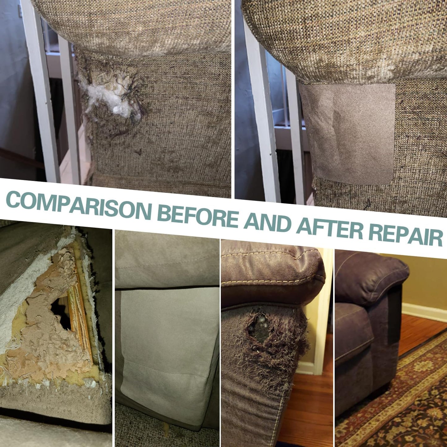 Azobur Velvet Repair Patch, Self-Adhesive Flannel Fabric Patch, Multi Colors, Microfiber Patch，Can be Used to Patch Sofas, Car Seats, Handbags, Jacket Holes and Tears (Blue)