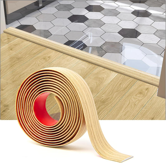 Art3d Self Adhesive Vinyl Floor Transition Strip Laminate Floor Strip Floor Flat Divider Strip for Joining Floor Gaps Carpet Threshold Transition Floor Tiles (4 FT, 1.57in, Aspen Yellow)