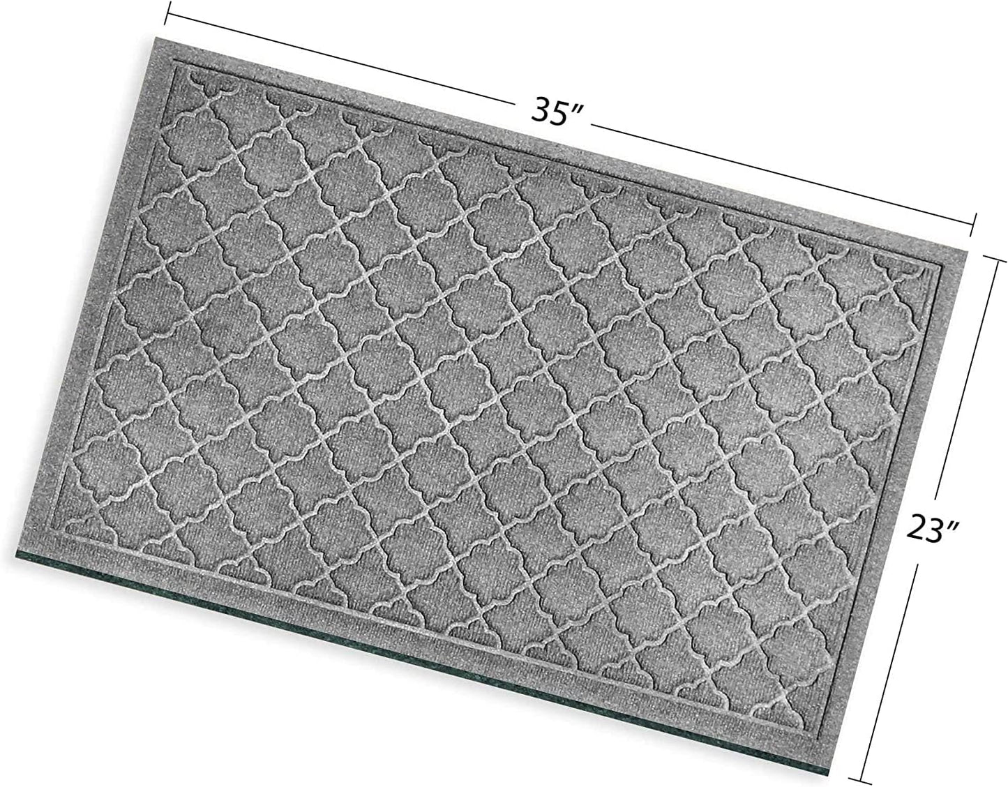 WaterHog Heavy Duty Doorway Mat, 2' x 3', Made in USA, Durable & Skid-Resistant Entryway Mat, Water-Trapping, Indoor/Outdoor Decorative Floor Covering, Cordova Collection, Medium Grey