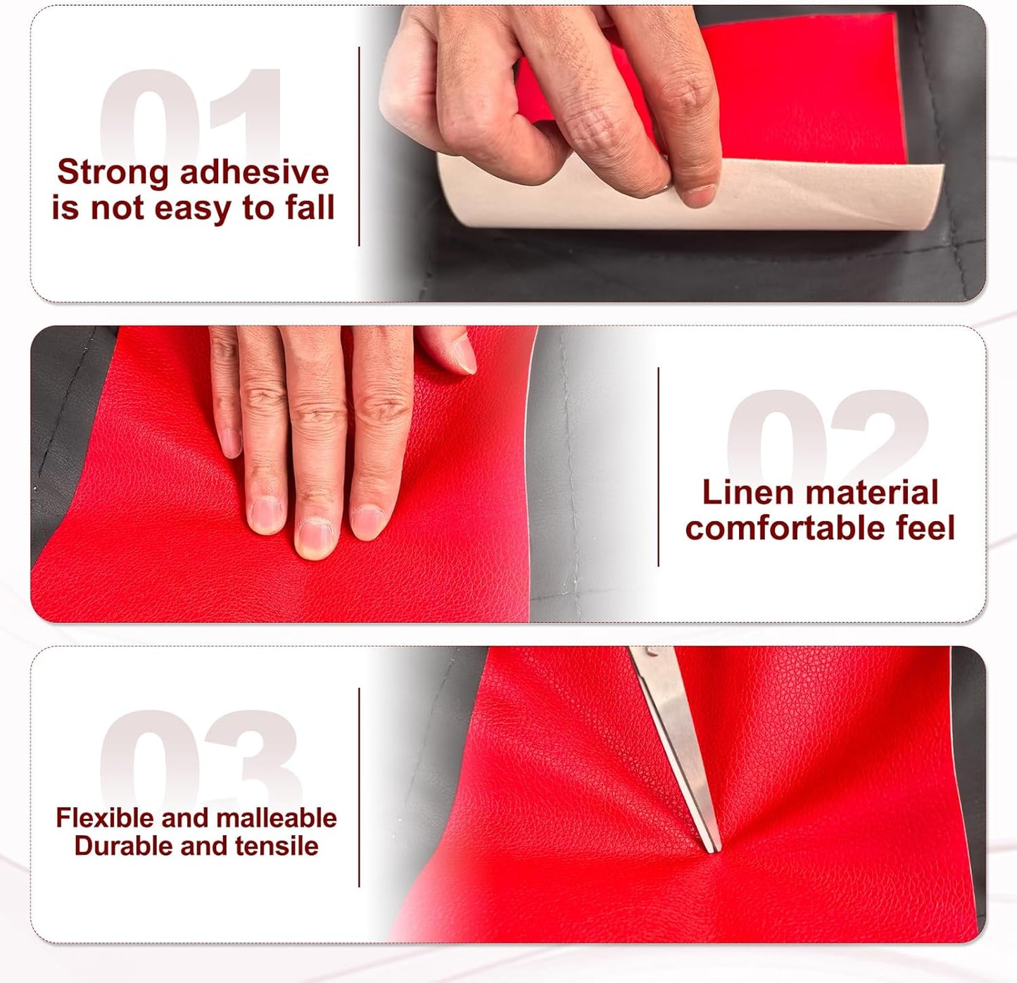 PATIKIL Leather Patches Tape for Furniture, 6.3 x 61 Inch Self Adhesive Vinyl Leather Repair Kit Cover Sheet for Couch, Sofa, Car Seats, Office Chair, Light Purple