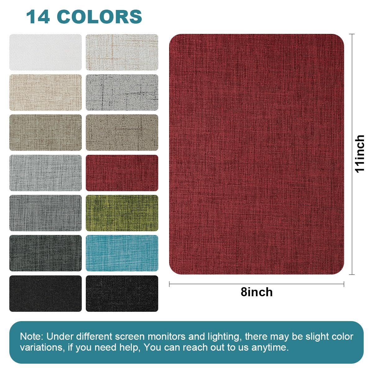 J.CARP 2Pcs Linen Repair Patches, Large Self-Adhesive Fabric Patch for Sofas, Couch, Furniture, Car Seats (8 * 11 inches-2PCS Red)