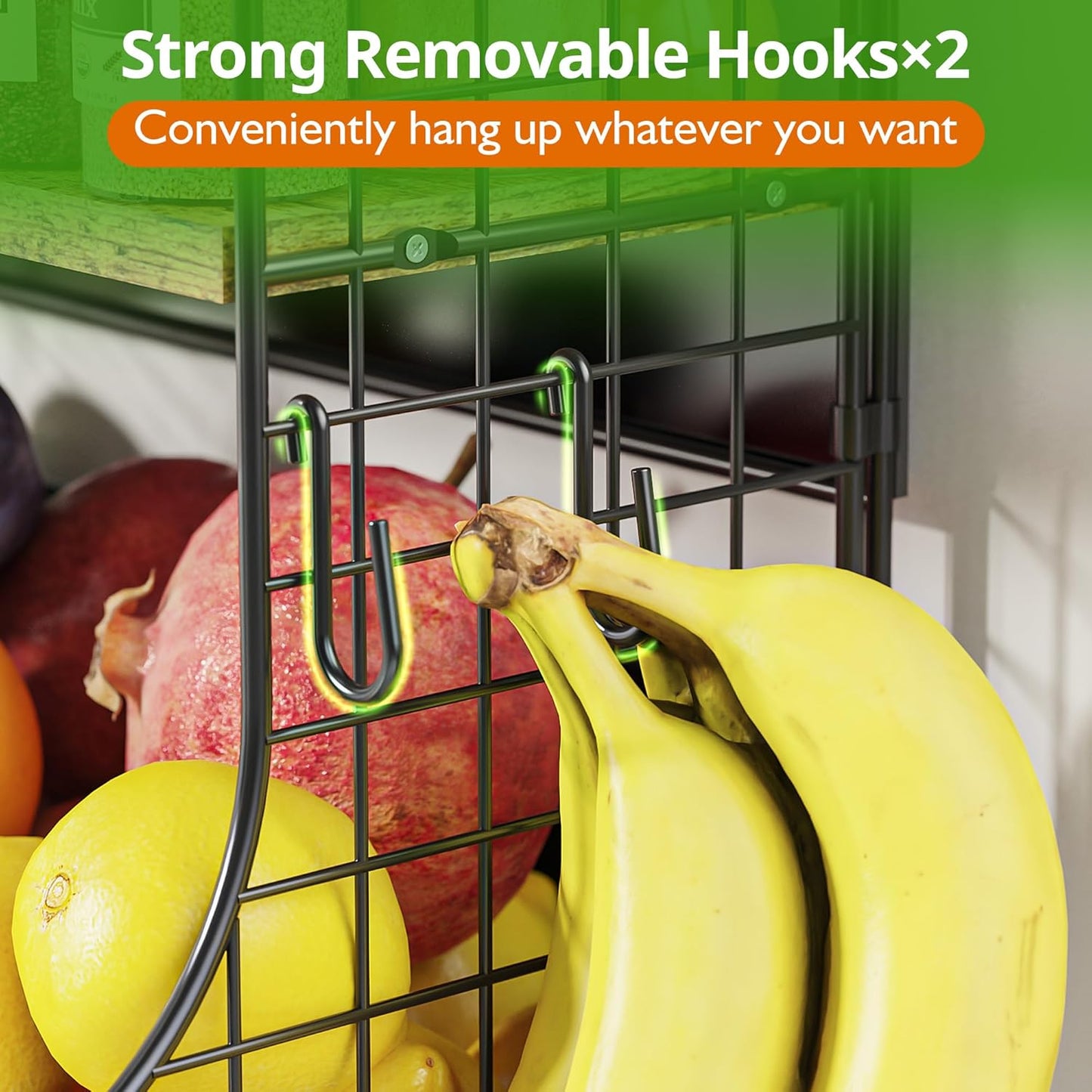 Magnetic Shelf for Fridge with Wood Lid, Fruit Potato and Onion Storage Bins, Pantry Organizers and Storage, Strong Magnetic Spice Rack for Refrigerator, Kitchen Counter and Laundry Room