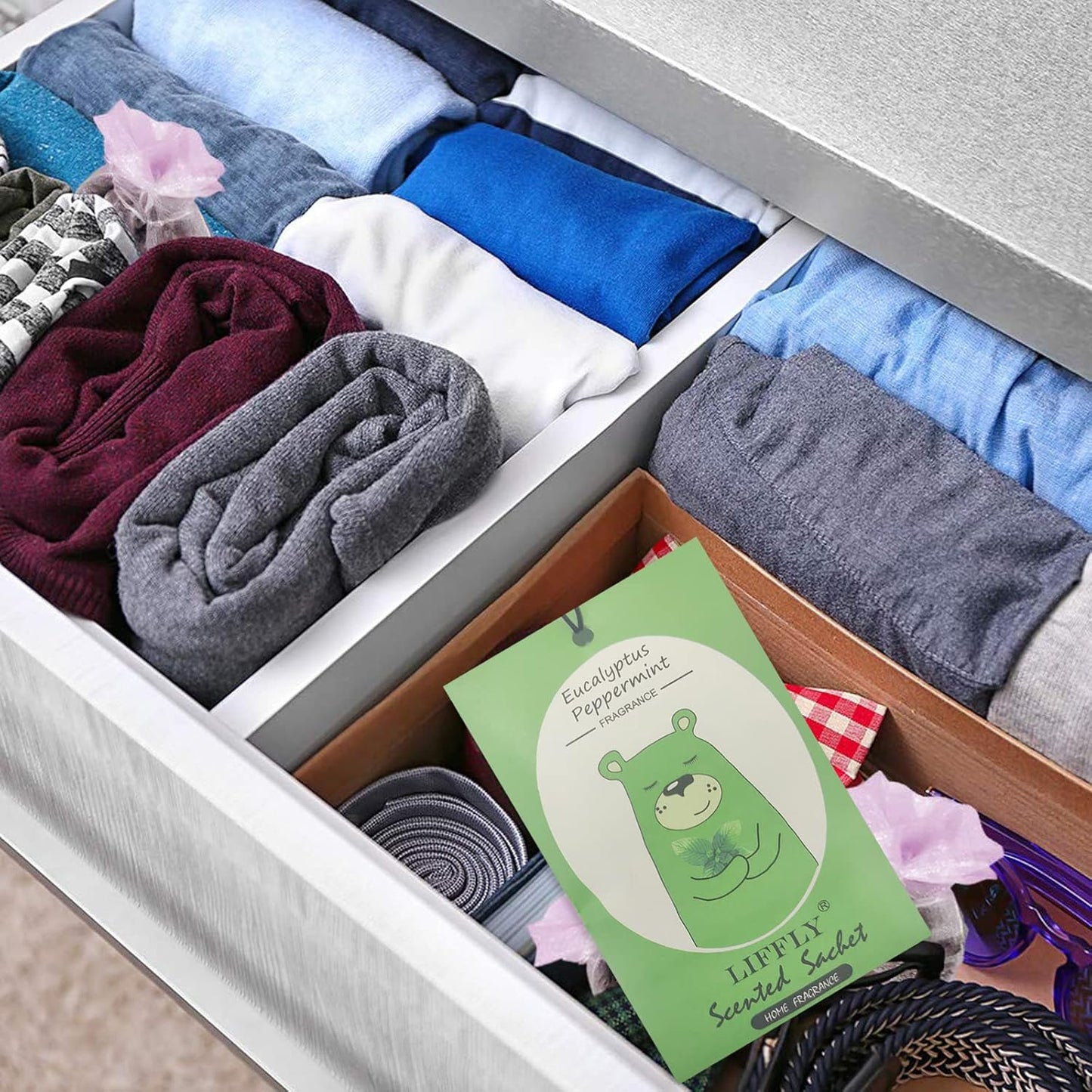 14 PCS Eucalyptus Peppermint Scented Sachets for Drawers and Closets Long-Lasting Gift Box