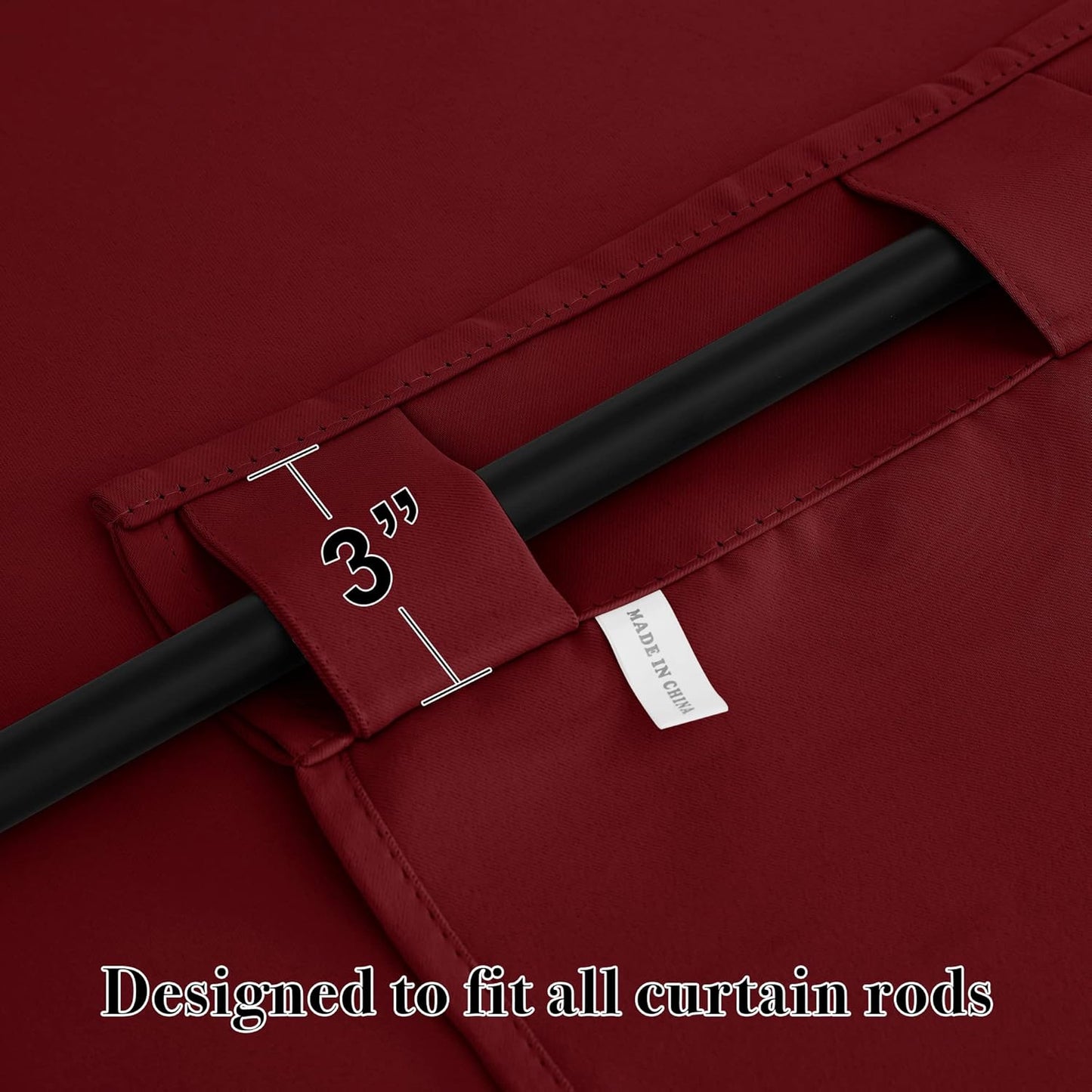 RYB HOME Kitchen Window Curtains - Blackout Privacy Half Window Curtains for Bedroom Bathroom Dining Living Room Cafe Office Short Tiers Drapes, W 34 x L 36 inches, 2 Panels, Burgundy Red