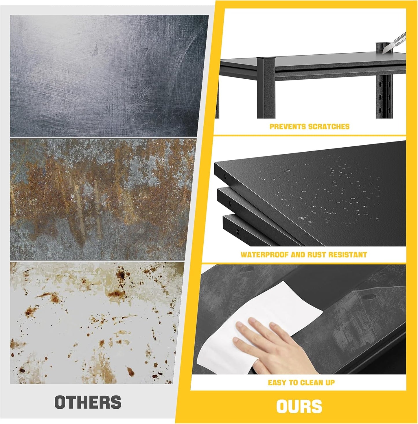 78" H 47.2" Wide Garage Shelving, Thickened Heavy Duty Metal Adjustable Shelves, Industrial Storage Rack