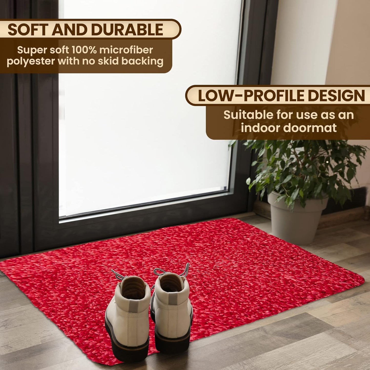 Premium Microfiber Indoor Door Mat – 20"x30" Washable Entry Mat, Non-Slip, Waterproof Backing, Super Absorbent, Low Profile Entryway Doormat for Indoor Entrance