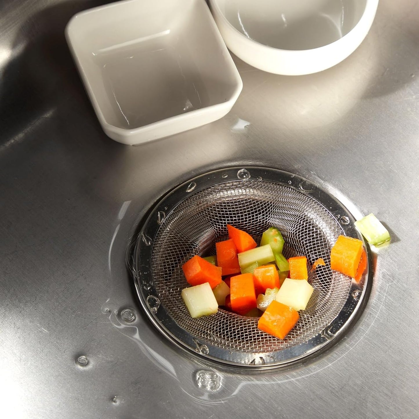 Juvale 4-Pack Stainless Steel Kitchen Sink Drain Strainer - Mesh Screen Sink Strainer and Hair Catcher for Bathroom (4.3", 2.8" and 2.1")