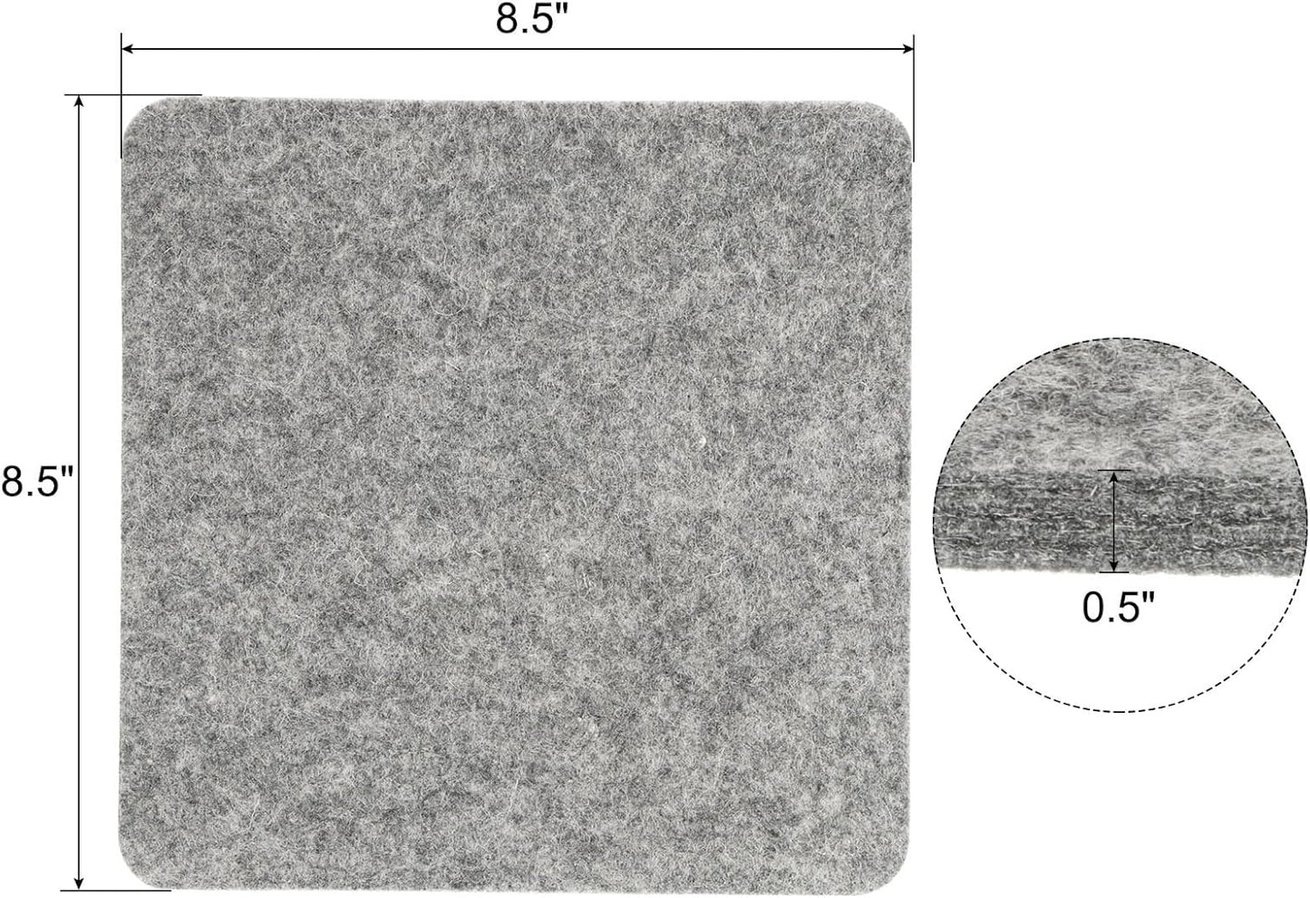 PATIKIL Wool Pressing Mat, 8.5" x 8.5" Wool Ironing Pad Blanket 0.5" Thickened Heat Resistant Quilting Ironing Pad for Quilters Sewing Craft, Grey