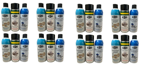 SQ Lubricant Combo, SQ Mechanic's Aid 17-6 Penetrating Catalist, 5 in 1 Multipurpose Lubricant, Silicone Lubricant Heavy Duty (8)