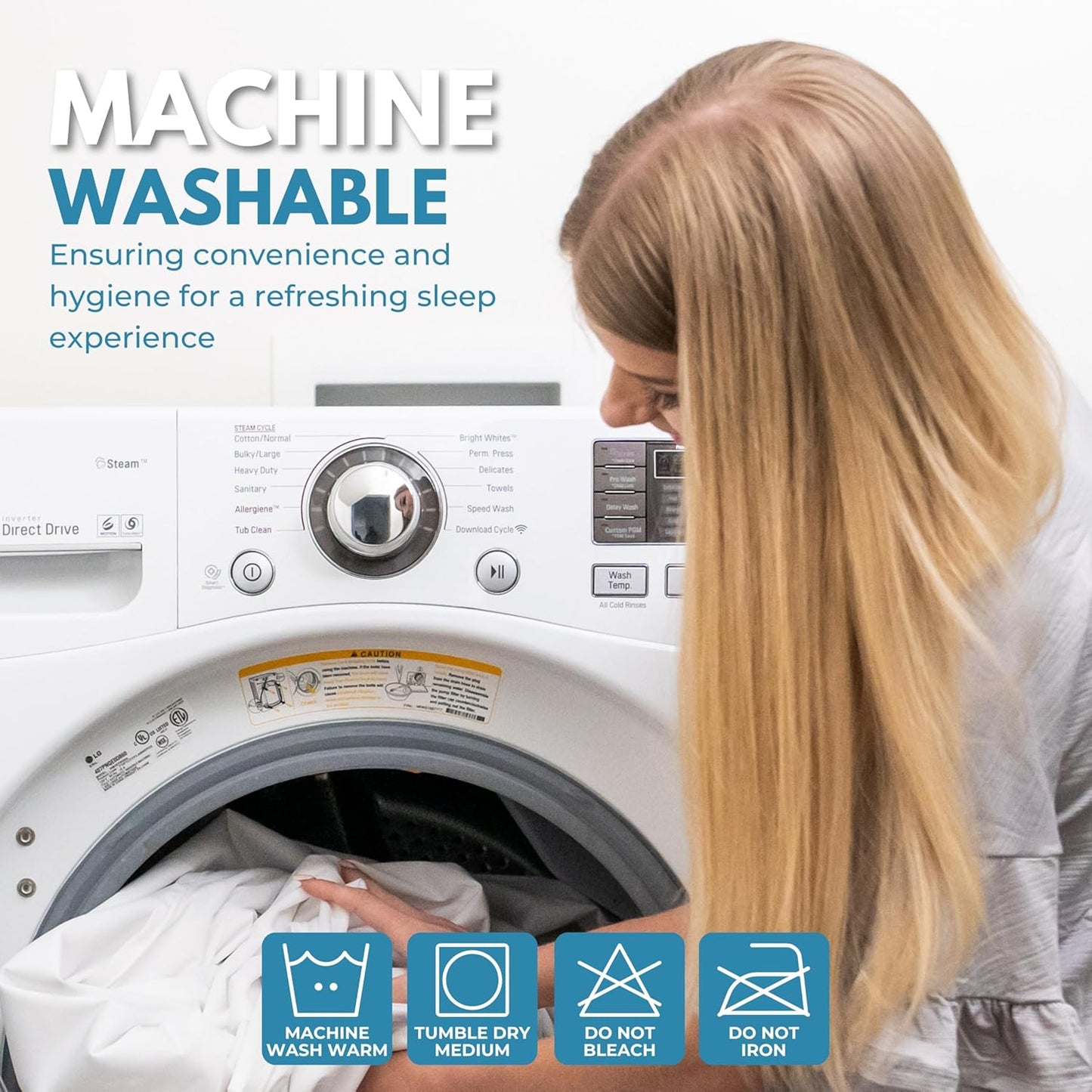 Twin Size 39x75” Premium Waterproof Zippered Mattress Encasement, 100% Cotton, Hypoallergenic, Six Sided Mattress Cover, Invisible Zippered, Soft & Breathable up to 15" Deep - Rest Line