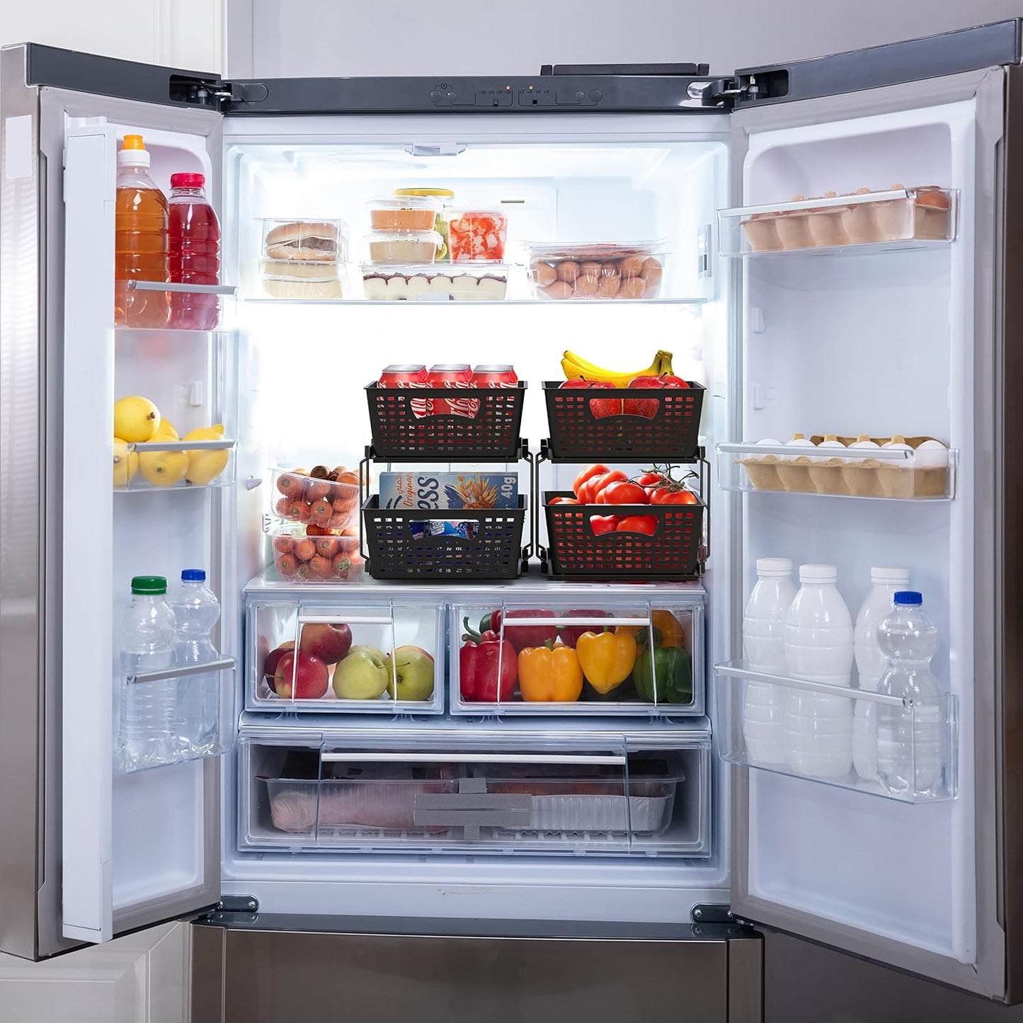 Simple Houseware 2 Tier Bathroom Organizer Tray Pull-Out Sliding Drawer/Under-Sink Storage, Black