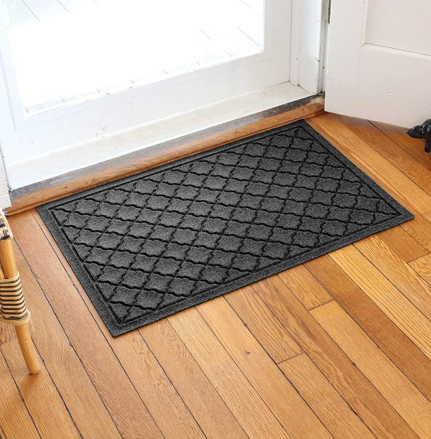 WaterHog Heavy Duty Doorway Mat, 2' x 3', Made in USA, Durable & Skid-Resistant Entryway Mat, Water-Trapping, Indoor/Outdoor Decorative Floor Covering, Cordova Collection, Charcoal
