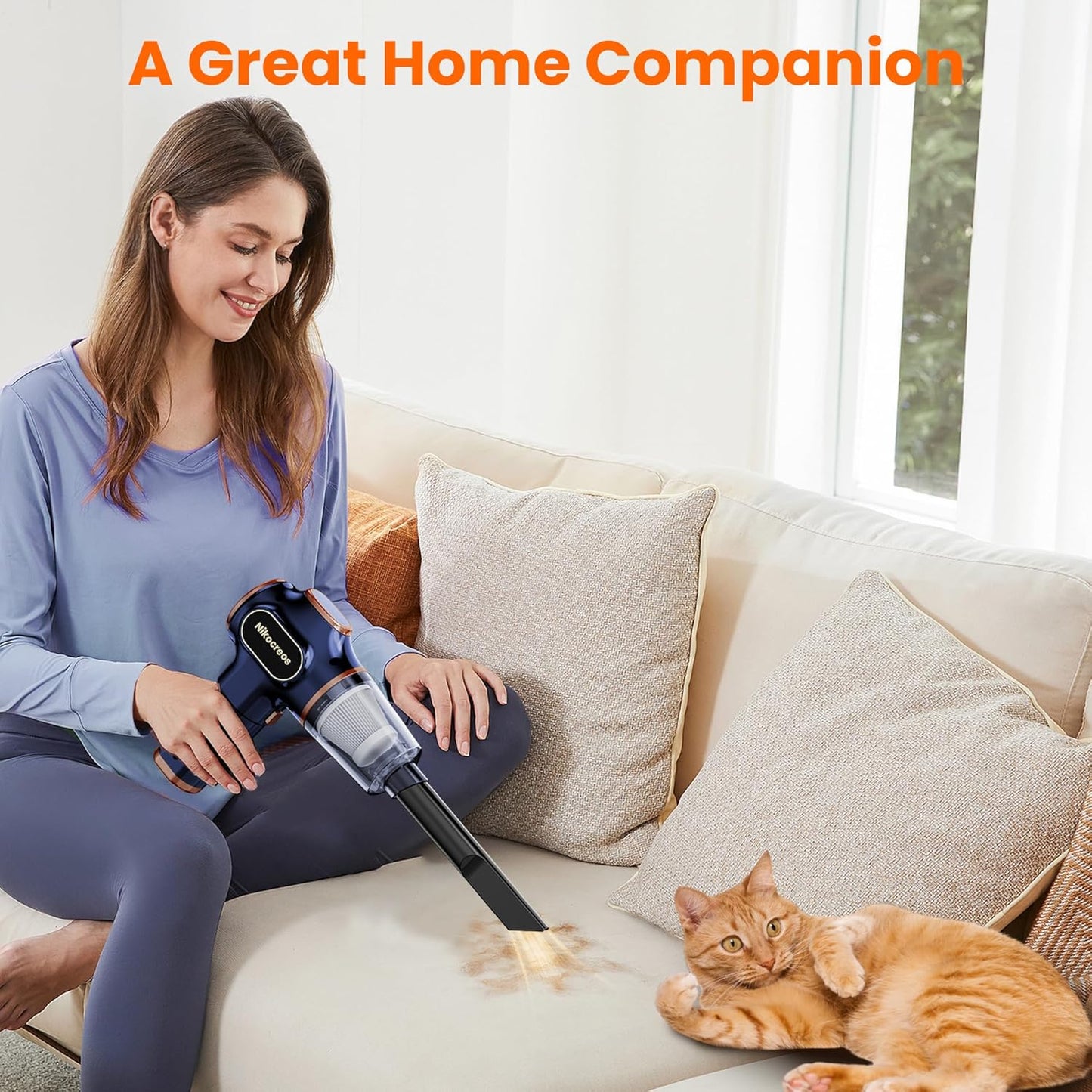 Portable Car Vacuum Cordless Mini Handheld Vacuums Cleaner Rechargeable with LCD Display and Multi-Nozzles, High Power Hand held Cleaners for Car, Home, Office, Sofa, Pet Hair,Keyboard