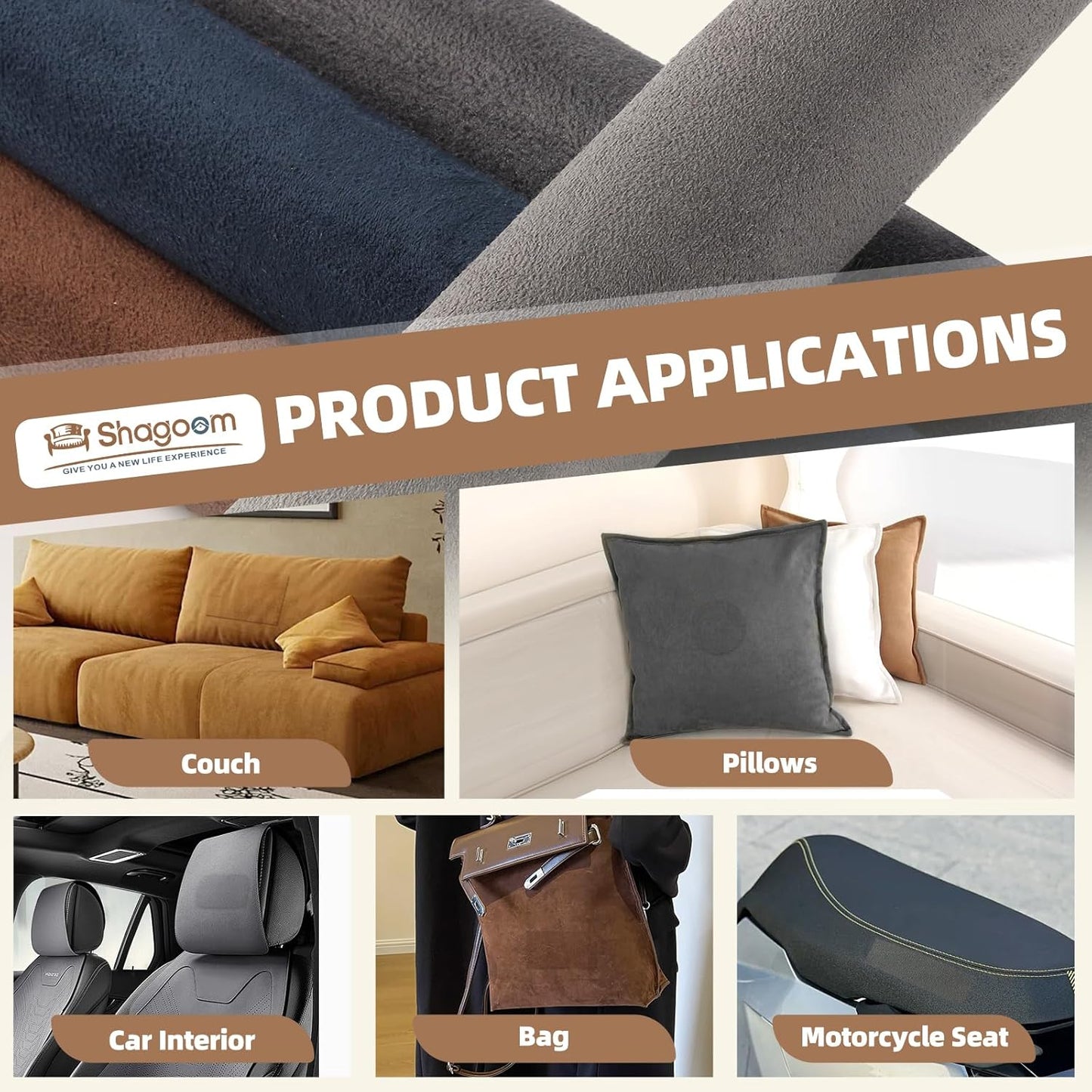 Suede Repair Patch, 17X158 Inch Fabric Large Repair Tape, Self-Adhesive Patches for Furniture, Sofa, Car Interior, Shoes, Hand Bag, Clothing (Dark Grey, 17X158 Inch)