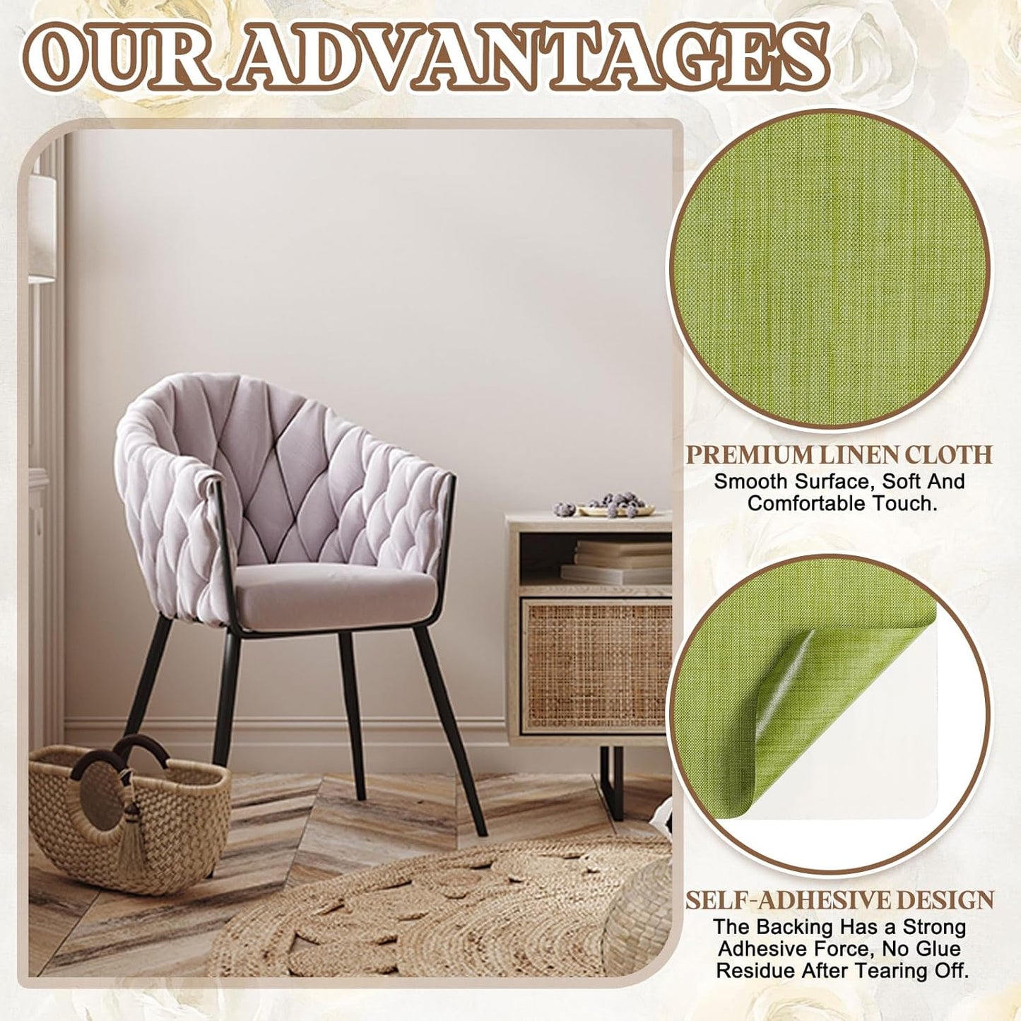 PATIKIL Linen Repair Patch, 8 x 11 Inch Self-Adhesive Linen Fabric Repair Patches for Sofa Couch Clothes Handbag Tents Car Seats Furniture, Grass Green