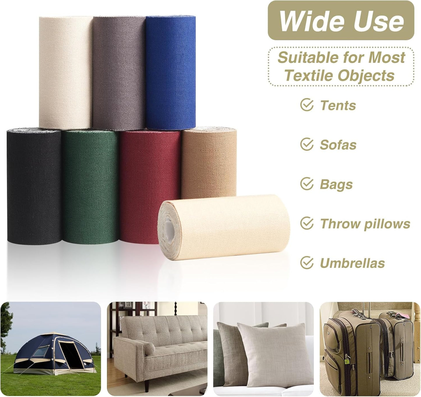 Canvas Repair Tape 4×70 Inch Waterproof Self-Adhesive Fabric Repair Patch for Repairing Boat Covers,Tents,Patio Umbrellas,Car Seats,Luggage,Sofas.(Light Beige)