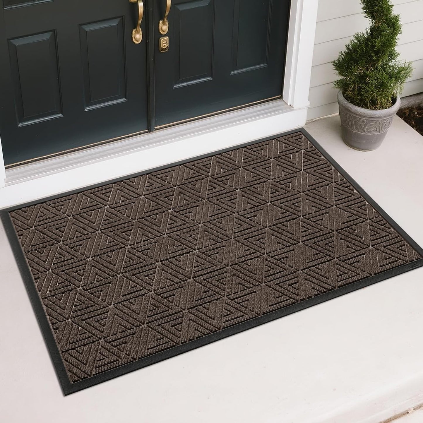 Yimobra Large Door Mat 47x32, All-Weather Waterproof Non-Slip Welcome Matt Outdoor, Heavy Duty Non Slip Doormat for Entryway for Patio and Garage Indoor, Easy Clean, Brown